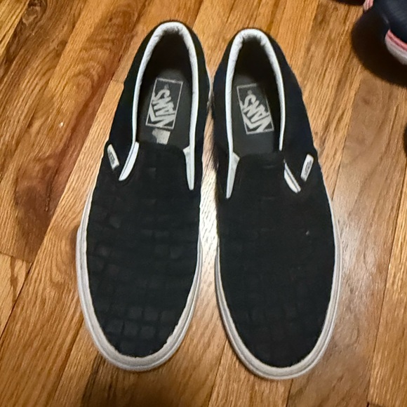 Black Woven Vans size 9 slip on - Picture 1 of 3